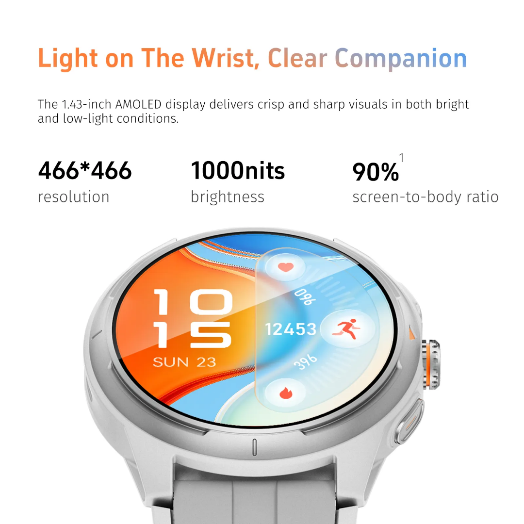 2025 GTR6 Al Smart Watch AMOLED Screen Magnetic IP68 Waterproof 24-Hour Sleep Heart Rate/Blood Oxygen Monitoring Exercise Sleep