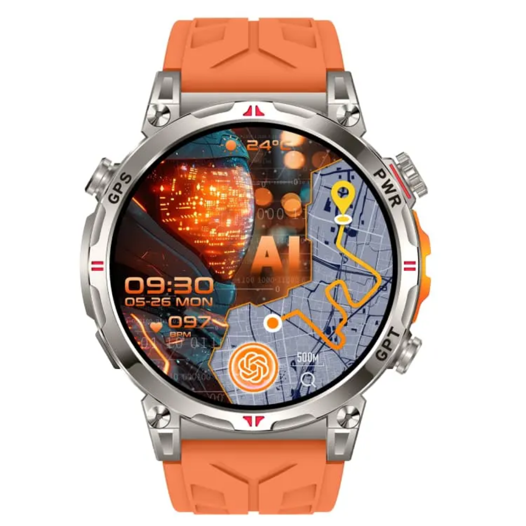 CRG41 Gps Smartwatch Altitude Pressure Compass Voice Assistant Multi Sports 650mah 3atm Outdoor Amoled Smart Watch Oem Odm