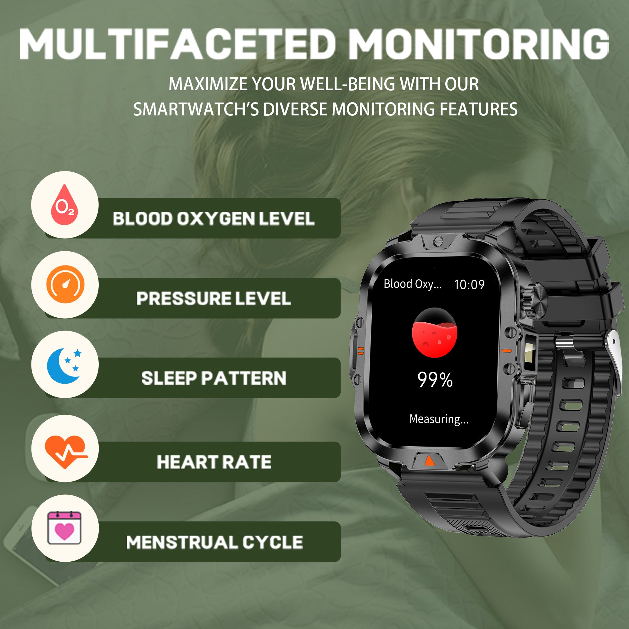 ৪১০mah টর্চলাইট স্মার্টওয়াচ Ip68 ওয়াটারপ্রুফ CR032 স্মার্ট ওয়াচ এক্সারসাইজ মোড বিটি কলিং হেলথ মনিটরিং